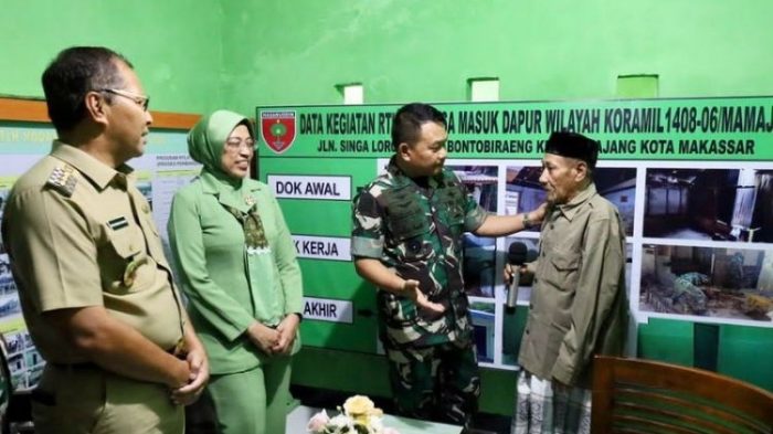 Wali Kota Danny Pomanto Mendampingi Kepala Staf Angkatan Darat (ksad) Jenderal Tni Dudung Abdurachman Menemui Penerima Bantuan Bedah Rumah Tidak Layak Huni Di Kota Makassar